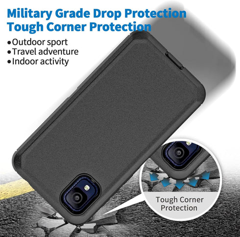 Anloes Case for TCL ION Z, Defender Phone Case Heavy Duty Shockproof Rugged Protective, 3 in 1 Bumper Cover (Black)...