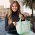 DALIX 14" Mini Small Cotton Canvas Party Favor Wedding Gift Tote Bag in Mint Green...