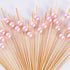 PuTwo Toothpicks for Cocktail Appetizers Fruits Dessert, 100 Count, Pink Pearls...