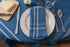 DII French Stripe Dining Table Collection Farmhouse Style Tablecloth, 70 Inches Round, Blue Chambray...