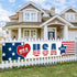 Probsin Large 4th of July Banner 120"x20" Decorations Independence Day Yard Sign Patriotic Hanging Decor American Heart Stars Party Supplies for I...