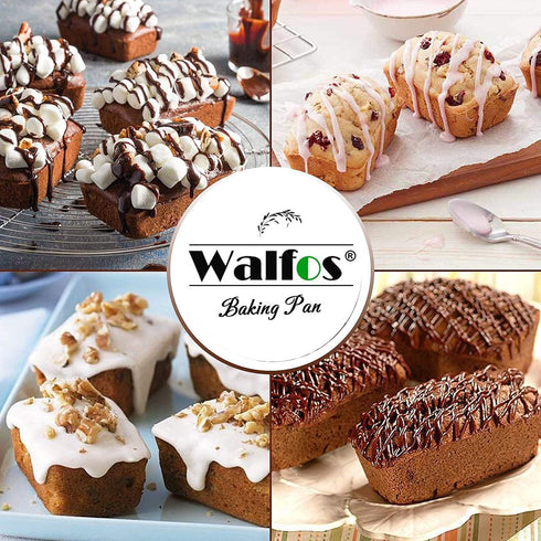 Walfos Silicone Mini Loaf Pans, Non-Stick Mini Bread Pans, 9 Cavities Silicone Bread Baking Mold, Perfect for Mini Loaf, Cake, Bread and Meatloaf,...