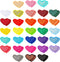 Heart Iron On Patches, 31Pcs Mini Heart Iron On Decal Colorful Heart Patch Ironable Patches Embroidered Sew On Heart Patches Appliques for Clothes...