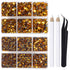 LPBeads 6400 Pieces Hotfix Rhinestones Topaz Flat Back 5 Mixed Sizes Crystal Round Glass Gems with Tweezers and Picking Rhinestones Pen...