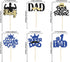 Gyufise 24Pcs Happy Father's Day Cupcake Toppers Glitter Moustache Tie King Super #1 Dad Best Dad Tool Construction Cupcake Picks for Happy Father...