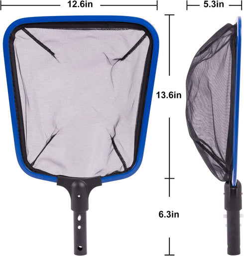 Ultra Fine Mesh Pool Skimmer Net with Aluminum Frame, Aluminum Pool Net for Cleaning Efficiently, Durable Pool Skimmer Net Fine Mesh Ideal for Fin...