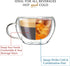 Youngever 2 Pack Glass Espresso Mugs, Double Wall Thermo Insulated Glass Coffee Cups, 5.5 Ounce (Wide)...