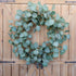 idyllic Eucalyptus Leaves Wreath Metal Polyester Fabric Paper Round Green Wreath 22 Inches for The Front Door Decor...