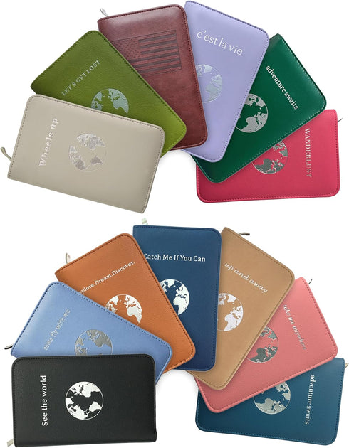 Phone Charging Passport Holder - Travel Wallet with Removable Power Bank holds money, cards, phone, travel docs- RFID Blocking - Compatible with A...