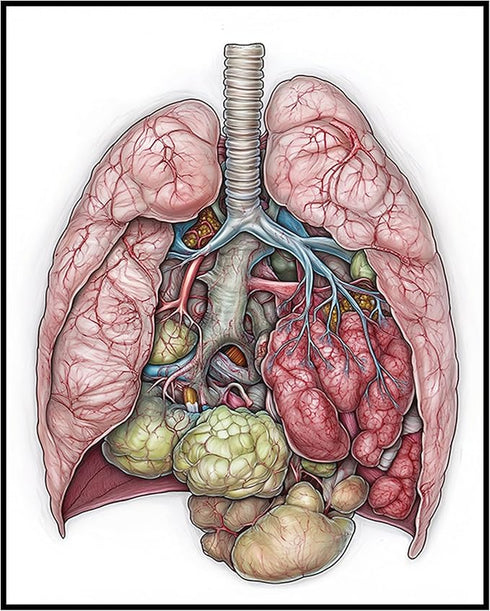 Posterizer 1 pcs-detailed anatomical illustration of the human lungs 2-Teachers & Classrooms-Abstract & Modern Art-School and classroom art- unfra...