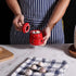 HAOTOP Garlic Keeper with Lid, Ceramic Mini Garlic Container Saver for Countertop, Keep Your Garlic Cloves Fresh, Red...