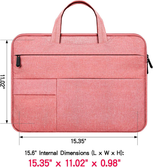 RAINYEAR 15.6" Laptop Sleeve Case Compatible with 15.6 Inch Notebook Computer Chromebook,Briefcase with Hidden Handle Multiple Pocket Protective P...