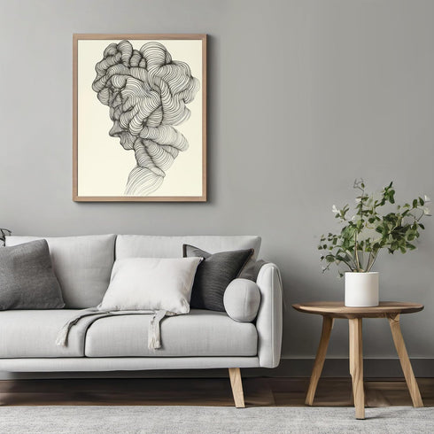 Posterizer 1 pcs-line art minimalist art work resmbling a face 1-Abstract & Modern Art Gift for Men Women Entrepreneur Teens Decor for Home & Off...