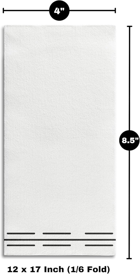 50 Pack Linen Feel Guest Paper Hand Towels | Disposable Super Absorbent Airlaid Paper Towels For Bathroom, Party, Weddings, Or Events | 12 x 17 In...