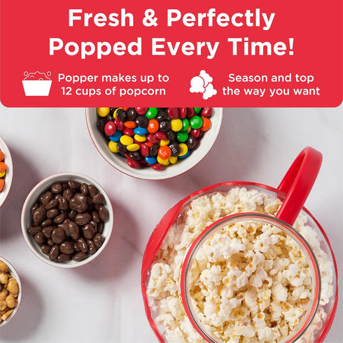 Ecolution Patented Micro-Pop Microwave Popcorn Popper with Temperature Safe Glass, 3-in-1 Lid Measures Kernels and Melts Butter, Made Without BPA,...