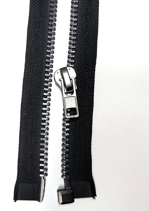 Leekayer #10 24 Inch Metal Zipper Black Nickel 60cm Separating Zipper for Sewing Crafts Jacket Coat Bags Dress Vest Luggage DIY Handmade Replaceme...