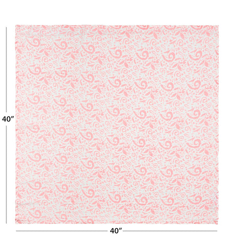 C.R. Gibson BLAN-24244 Pink Paisley 100% Cotton Muslin Swaddle Blanket for Newborns, 40" W x 40" L, Pink...