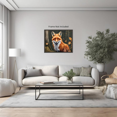 Posterizer 1 pcs- Beautiful red fox in the jungle-Art for Animal Lovers-Landscape & Nature Art- Gift for Men Women Entrepreneur Teens-Living Room ...