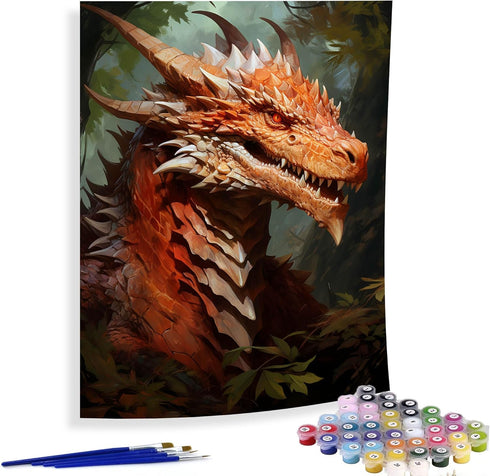 Diymood Paint by Numbers for Adults Dragon, DIY Oil Painting Myths Acrylic Paint by Number Kits for Adults Beginner for Home Wall Decor 16x20 inch...