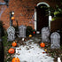 6-Piece Halloween Tombstone Yard Signs with Stakes - Large Eerie Graveyard Design, Spooky Skulls and RIP Messages for Haunted House, Outdoor Garde...