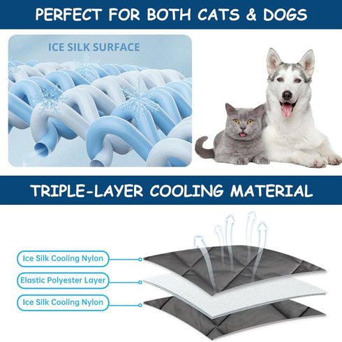Paw Legend Dog Cooling Mat for Dogs Cat Cooling Pad for Dog Pet Cooling Mat Cooling Blanket Summer Cool Tech Fabric Washable Dog Sleeping Pad on K...