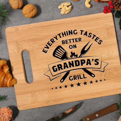 Gifts for Grandpa, Best Grandpa Birthday Gifts - Personalized Bamboo Cutting Board Gift for Grandpa Grandfather Papa, Cool Fathers Day, Christmas ...