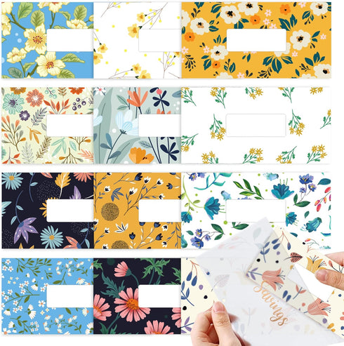 SOUL MAMA A6 Cash Envelopes for Budgeting Binder - 12 Pcs Floral Themed Budget Inserts, Pockets with 6 Holes, Money Saving Envelopes, Stuffing...
