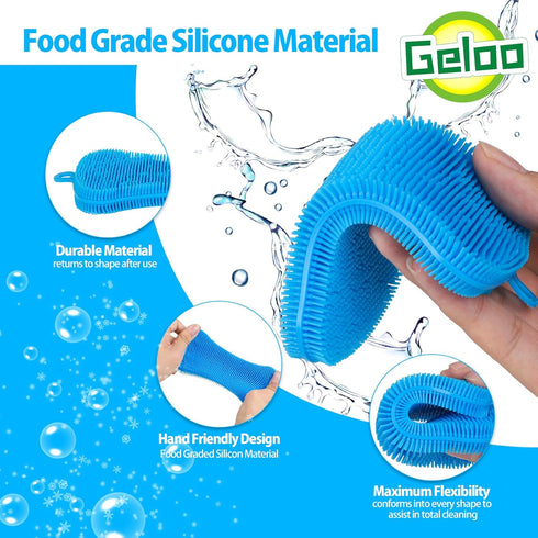 Silicone Sponge Dish Brush, Double Sided Cleaning Brush for Dishes, Kitchen Gadgets and Accessories (3 Pack)...