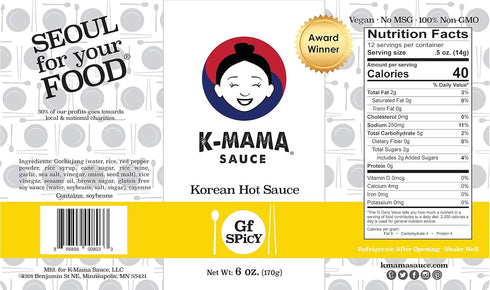 K-Mama All-Purpose Gochujang Korean Hot Sauce: 2-Pack 6oz (Gluten Free Spicy)...