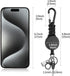 EOTW 2 Pack Retractable Keychain Key Retractable Keychain Heavy Duty with 23.6” Steel Retractable Cord Carabiner Key Ring for Keys Black...