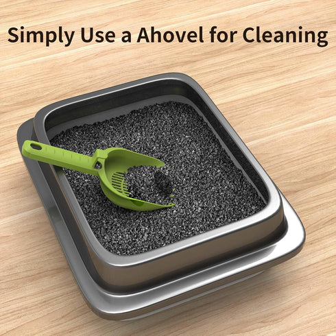 Convenient Pet Cats Toilet Cleaning Kit with Cat Litter Box Scooper/Cat Litter Picker/Handheld Dustpan/Broom/Brush/Paste Hooks Good for self Clean...