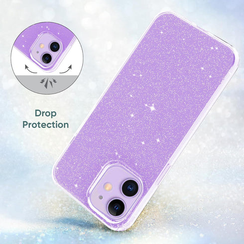 JJGoo Crystal Glitter Designed for iPhone 12 Case/for iPhone 12 Pro Case for Women, Sparkle Bling Shockproof Protective Thin Slim Case (6.1”) 2020...