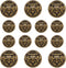 14 Pieces Antique Gold Blazer Buttons, Crown Lion Metal Shank Blazer Buttons Set for Sewing Coats Suits Blazers...