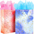 BLESZSING Gift Bag Birthday Large Gift Bags Set Included 2 Pack Paper Gift Bags with Tissue Paper Colorful Pink Blue Gift Bags 125 Large Size Blue...