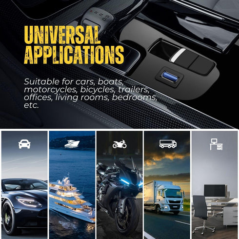 TNP USB 3.0 Flush Mount Cable w/Buckle (Square) Dashboard Panel Dash Mount 1 Port USB Socket Plug Jack Connector Extension Wire Cord Water Resista...