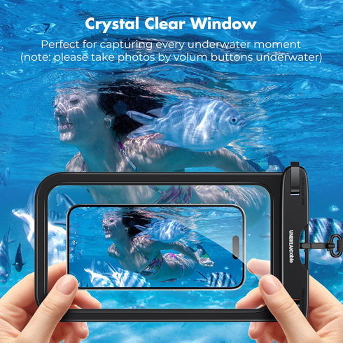 UNBREAKcable Large Waterproof Phone Pouch,?IPX8??Emergency Whistles??Oversized? Waterproof Phone Case Cellphone Dry Bag for iPhone 15 14 13 12 11 ...