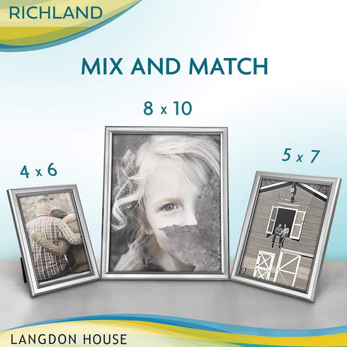 Langdon House 4x6 Silver Picture Frame - Distinguished Edging for Classic Style - Richland Collection...
