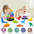 FFTROC Montessori Dinosaur Toys for 2 3 4 Year Old Boys - Wooden Stacking Dinosaur Toys for Kids 2-4 3-5, Toddler Balancing Block Sets...