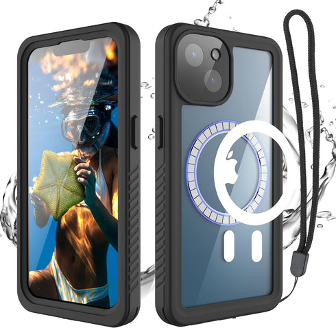 iPhone 13 Waterproof Case- IP68 Waterproof Full Body Double Layer Shockproof Built-in Screen Protector Outdoor Underwater Scratch Resistant Waterp...
