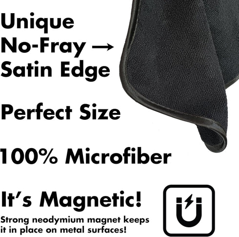 No-Fray Satin Edge Magnetic Dry Erase Premium Upgraded Design Whiteboard Cleaning Cloth Eraser by AgilePacks (10" x 10") - 2 Pack...