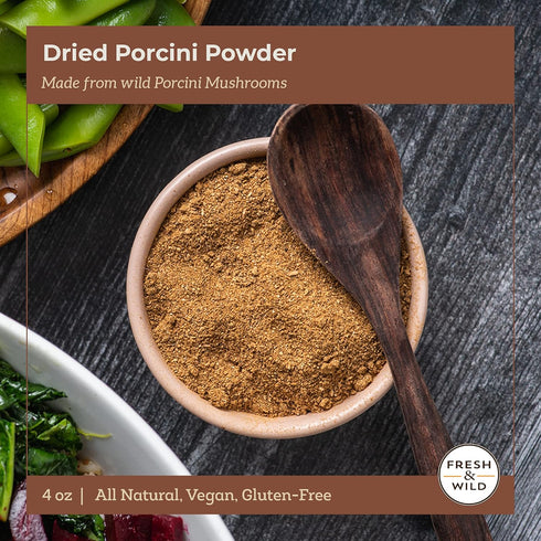 Fresh & Wild | Dried Porcini Powder | All Natural, Vegan, Gluten-Free | For Cooking in Pasta, Risotto, Soup, Casseroles and More| 4 oz | Gourmet, ...