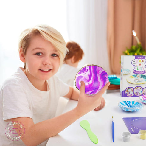 Craft 'n Clay - Jewelry Dish Making Kit for Kids Ages 8-14 Year Old - Best DIY Arts & Crafts Kits Easter Gifts - Creative Toys for Preteen & Teena...