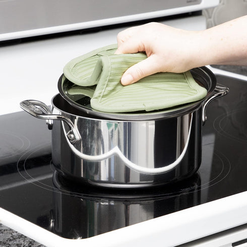 All-Clad Premium Pot Holder & Hot Pad: Heat Resistant to 500 Degrees - 100% Cotton, 10"x6.25" Hot Pad for Kitchen and Barbeque, (1-Pack), Fennel...