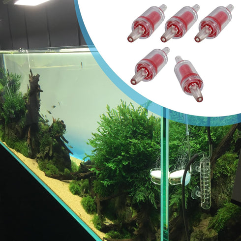 Plastic Air Pump Check Valves, Non-Return Check Valve for Fish Tank, 2.1x 0.58 Inch (Red 5 Pcs)...
