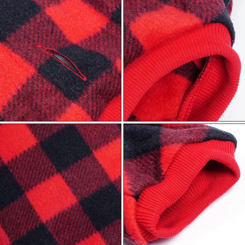 Pet Christmas Pajamas Red Black Buffalo Plaid Jumpsuit Dog Cat Soft Winter Clothes Puppy Doggie Checkered Sweater Apparel (X-Large)...