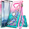 Case for Samsung Galaxy Note 9 with Screen Protector (Maximum Coverage, Flexible TPU Film), Ring Holder/Wrist Strap, Sparkle Glitter Flowing Liqui...
