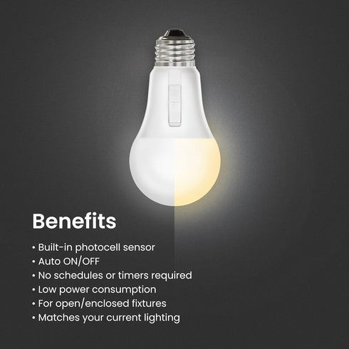 Feit Electric LED Dusk-to-Dawn Light Bulb, A21 100W Equivalent, 5CCT, Non-Dimmable, E26 Base, 90 CRI, 1500 Lumens, Standard Light Bulb with Switch...