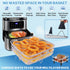 Air Fryer Accessories with 8pcs Foot Cover - 8" Square 3 Stackable Dehydrator Racks Fits 5.8 QT Air Fryer Racks for Cosori, Instant Vortex, Nuwave...