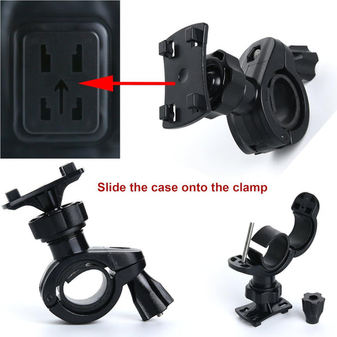 Waterproof Phone Holder Bike Handlebar Mount - Phone Case Mount for iPhone, Samsung, Android. 360 Degree Rotation. All Mobile Phones Up to 6.7 inc...