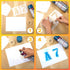 40 Pieces Letter and Number Spray Paint Stencil 4 Inch Curb Stencil Kit Plastic Interlocking Stencils Reusable Alphabet Number Templates with 2 Ro...